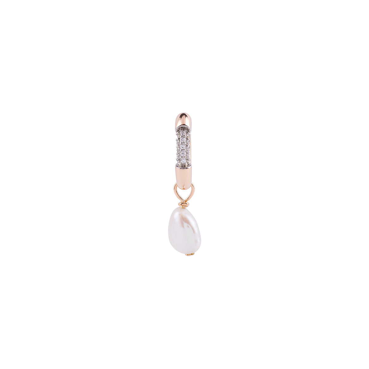 Explorer Hoop Earring Roslow Gold / White Brilliant Diamond / White Pearl