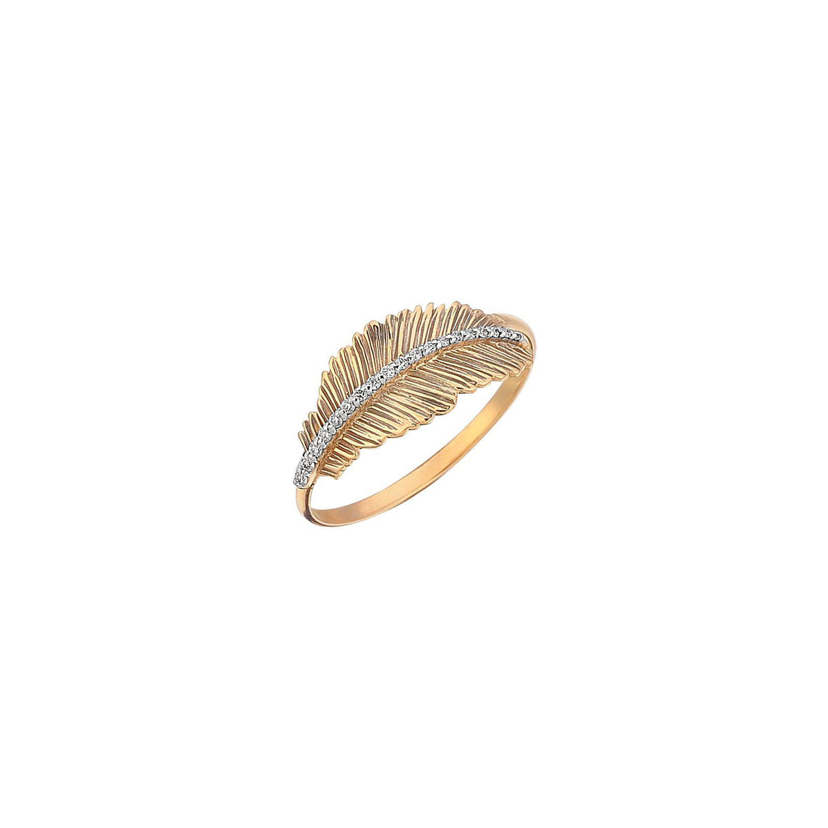 Diamond Thick Feather Ring