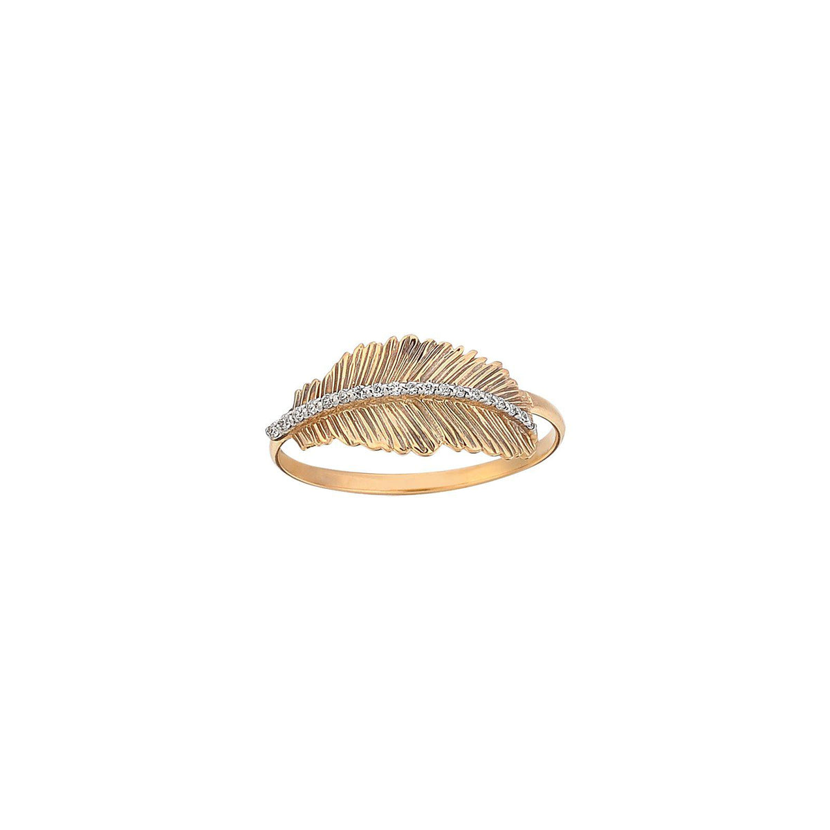 Diamond Thick Feather Ring