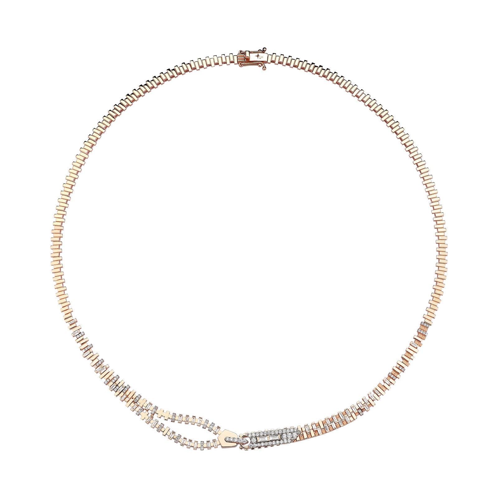 Zipper Necklace Roslow Gold / White Brilliant Diamond
