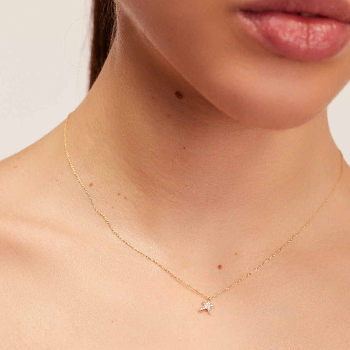 Mini Pave Struck Star Necklace