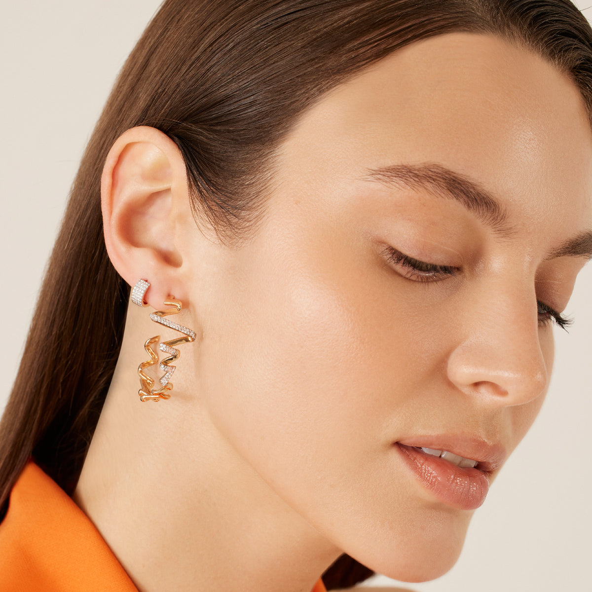 Bruna Pave Hoop Earring