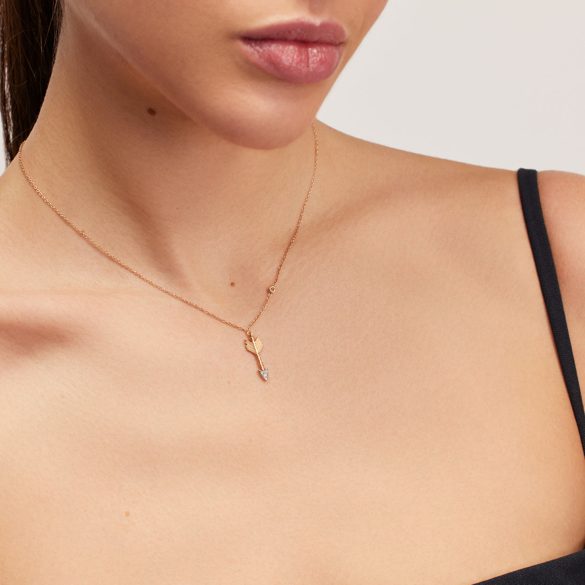 Solitaire Arrow Necklace