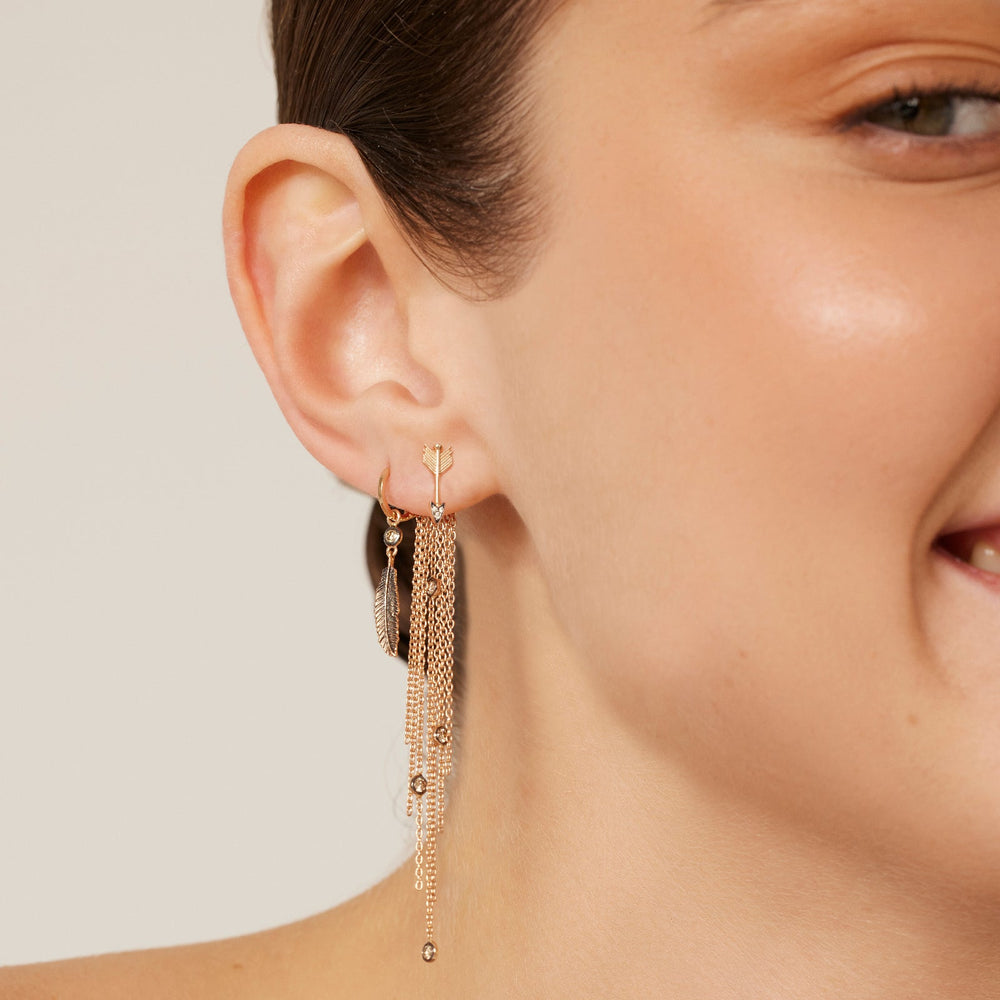 Dart Feather Hoop Earring