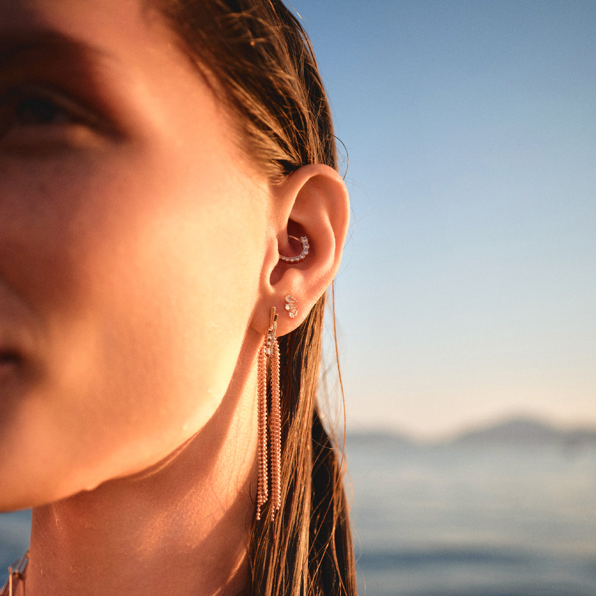 Teardrop Trio Stud Earring