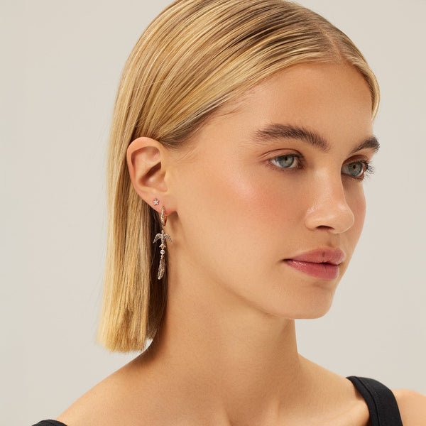 Sparrow Feather Dangling Earring