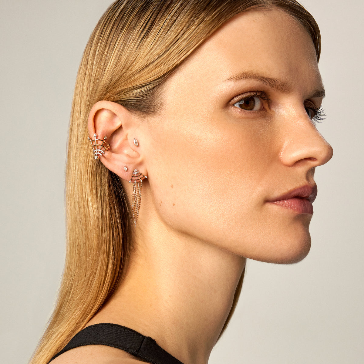 Diamond Rail Cuff Earring