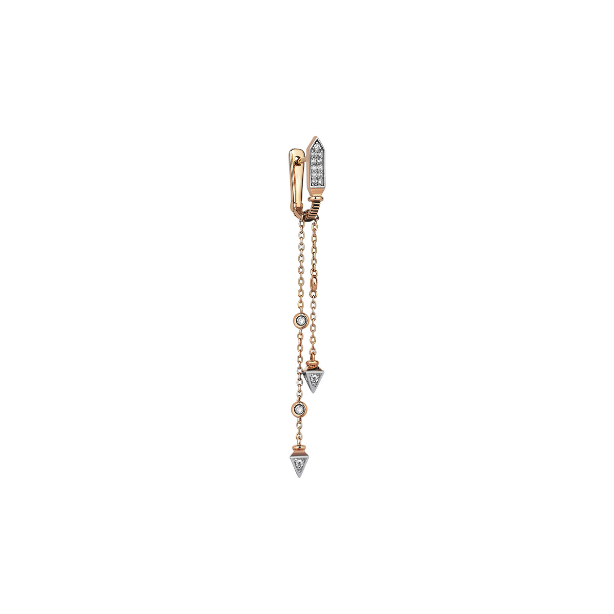 Solitaire Drizzle Dangling Chain Earring