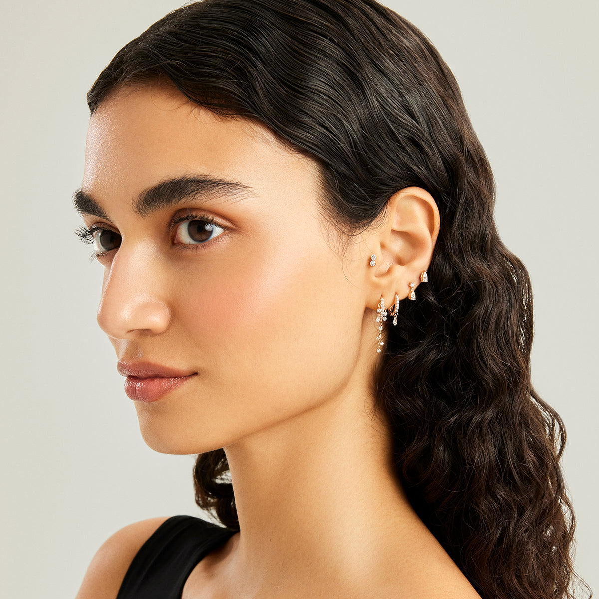 Rosaline Dangling Hoop Earring