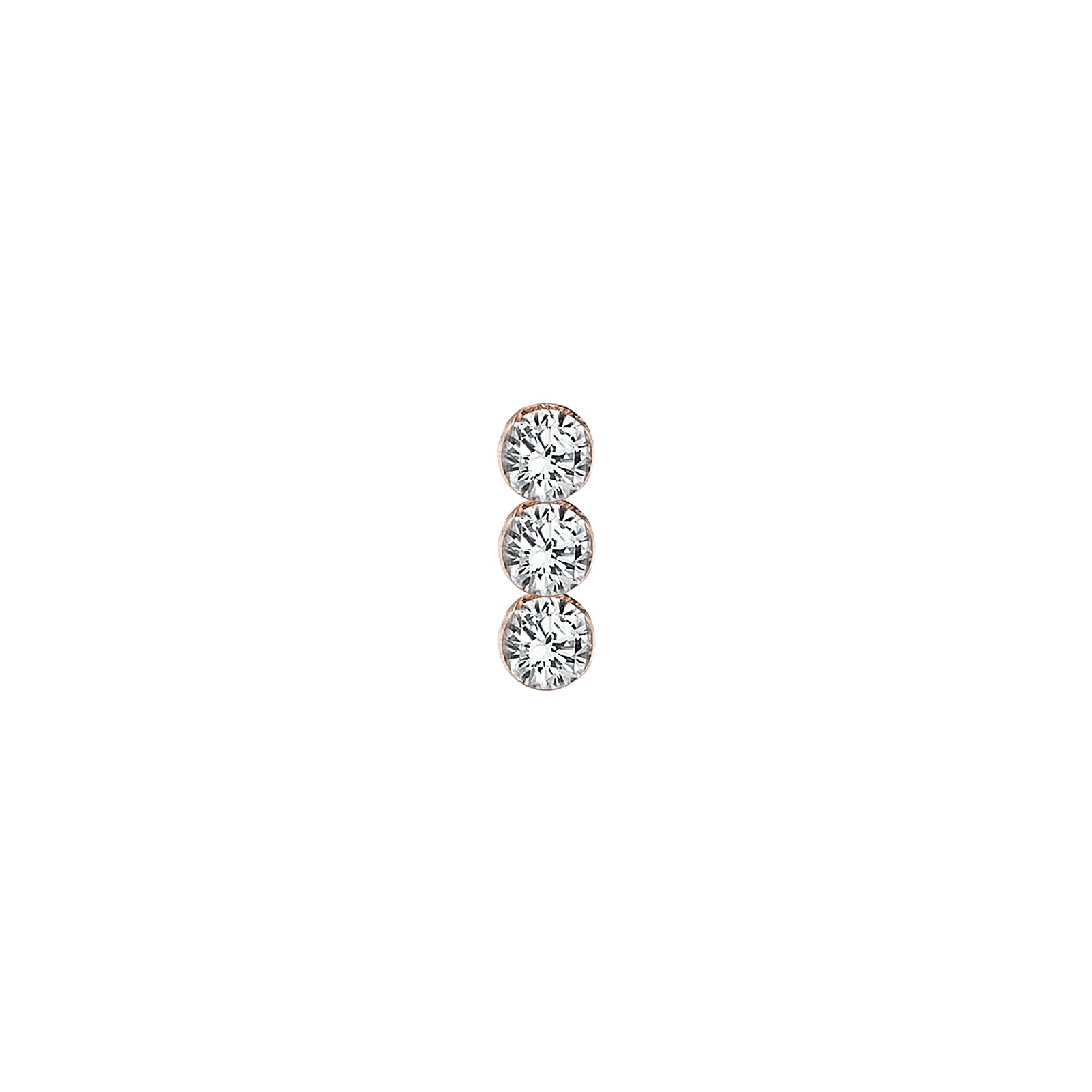 Lidah Piercing Roslow Gold / White Brilliant Diamond / 5 mm