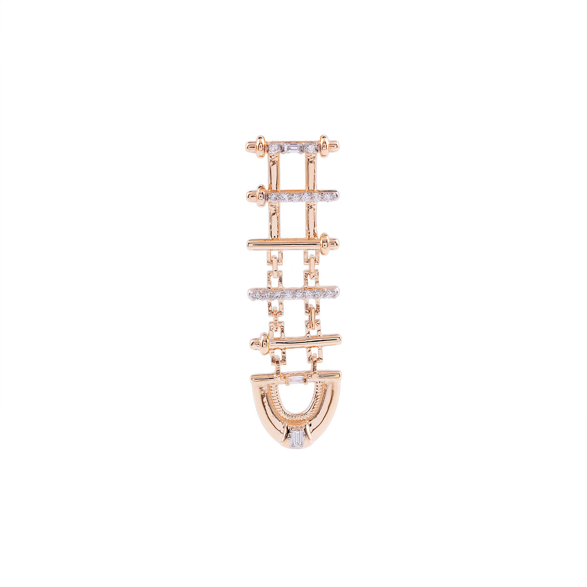 Railway Earring Roslow Gold / White Brilliant Diamond