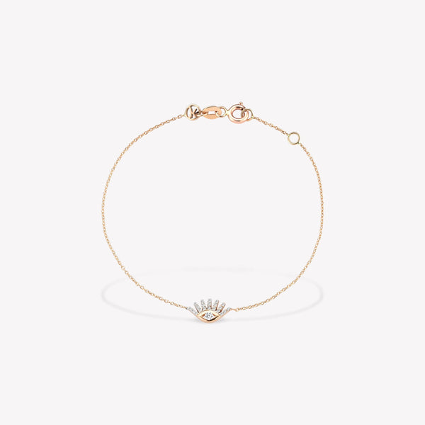Shimmery Evil Eye Chain Bracelet