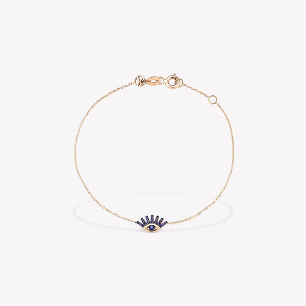 Shimmery Evil Eye Chain Bracelet