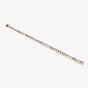 Skinny Beads Duo Tone Pavé Open Box Clasp Bracelet