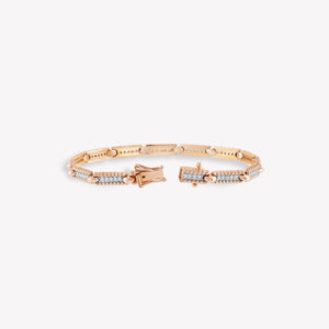 Skinny Beads Duo Tone Pavé Open Box Clasp Bracelet