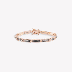 Skinny Beads Duo Tone Pavé Open Box Clasp Bracelet