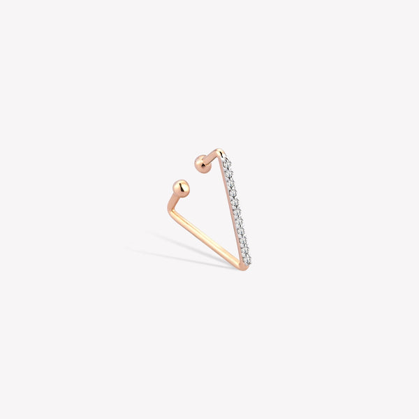 Pave Triangle Cuff Earring White Diamond