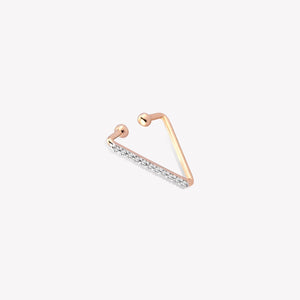 Pave Triangle Cuff Earring White Diamond