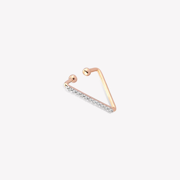 Pave Triangle Cuff Earring White Diamond