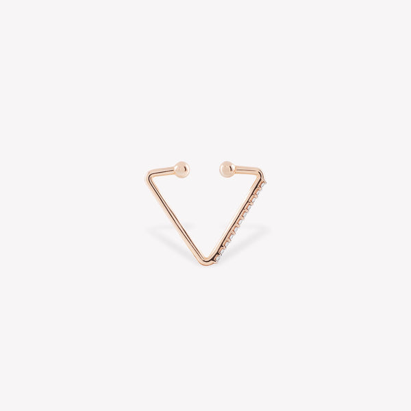 Pave Triangle Cuff Earring White Diamond