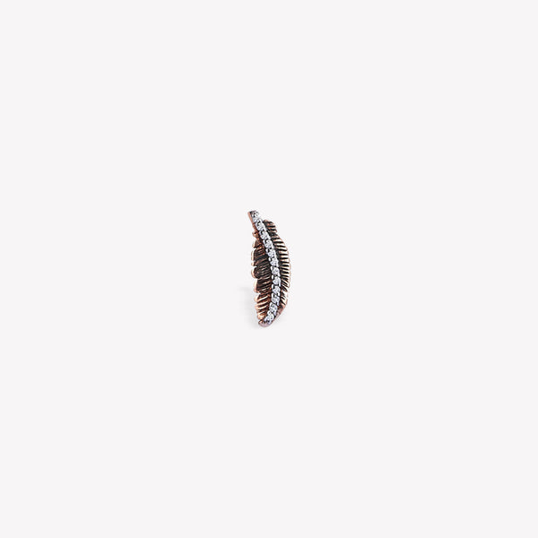 Shimmery Feather Stud Earring