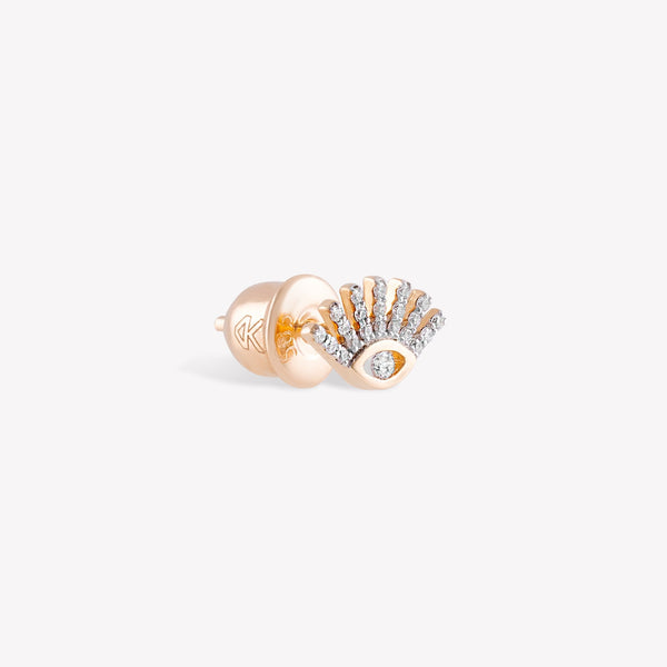Shimmery Evil Eye Stud Earring