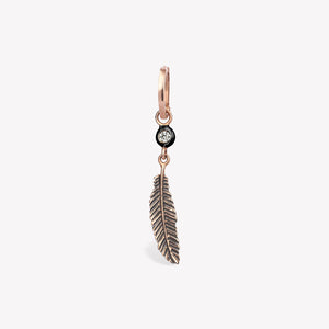 Raven Feather Hoop Earring