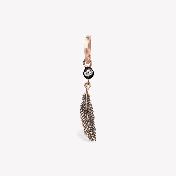 Raven Feather Hoop Earring