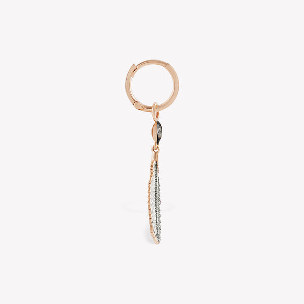 Raven Feather Hoop Earring