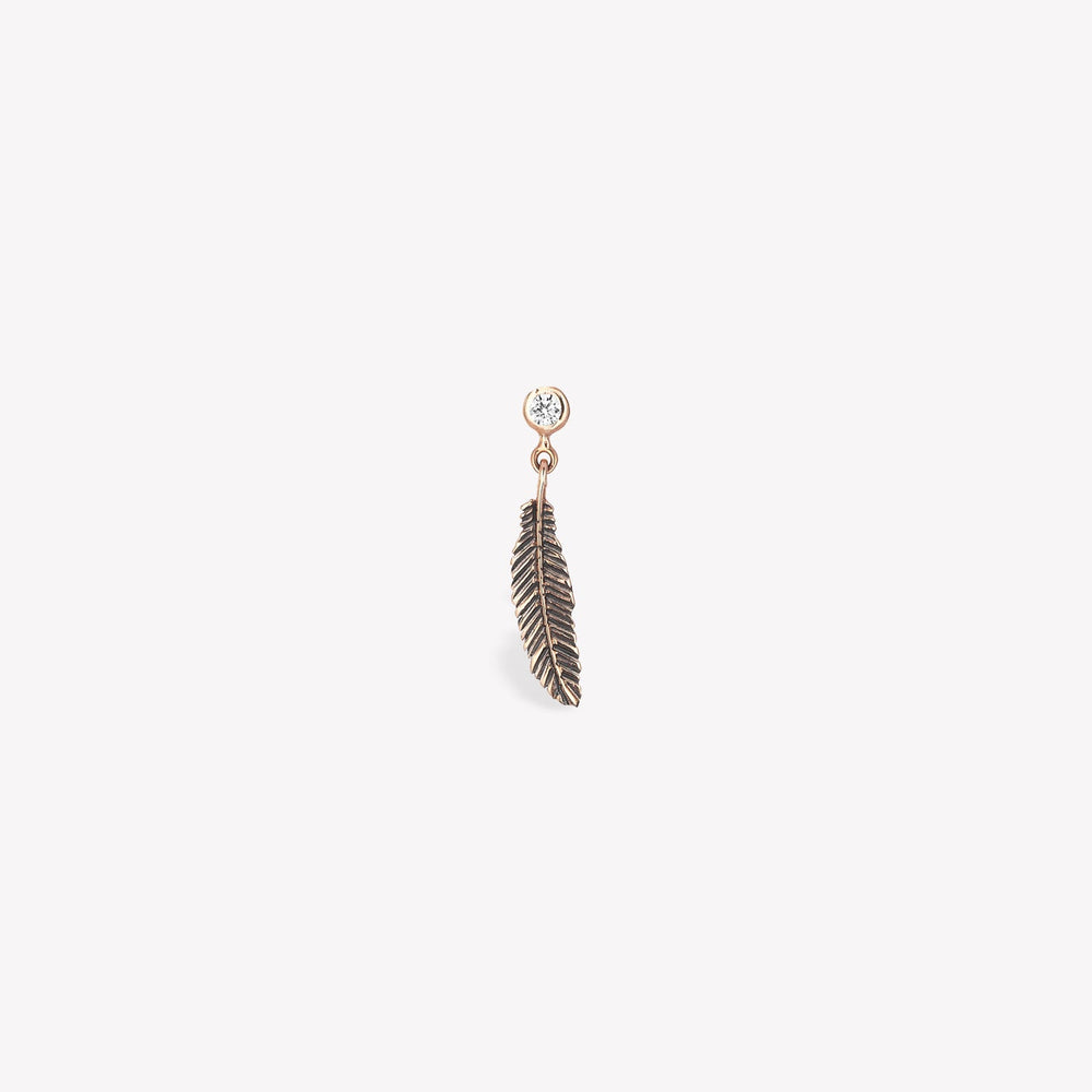 Raven Feather Dangling Earring