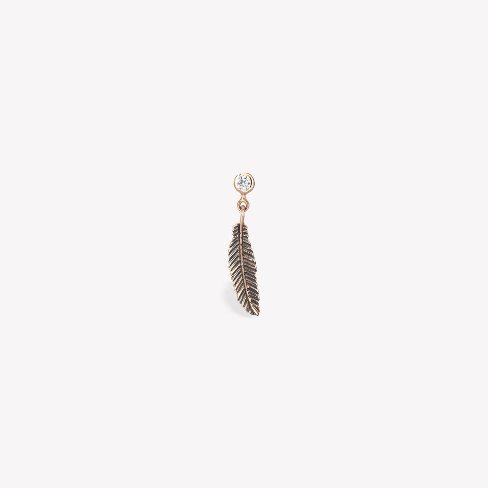 Raven Feather Dangling Earring