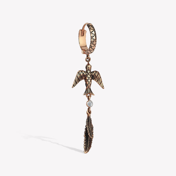 Sparrow Feather Dangling Earring