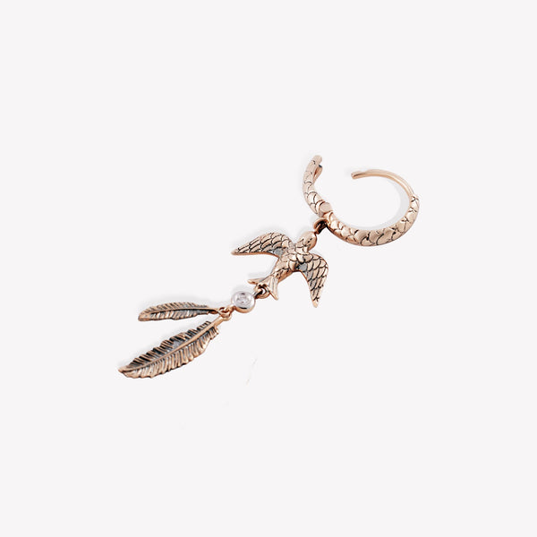 Sparrow Feather Dangling Earring