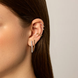 Shimmery Direction Hoop Earring