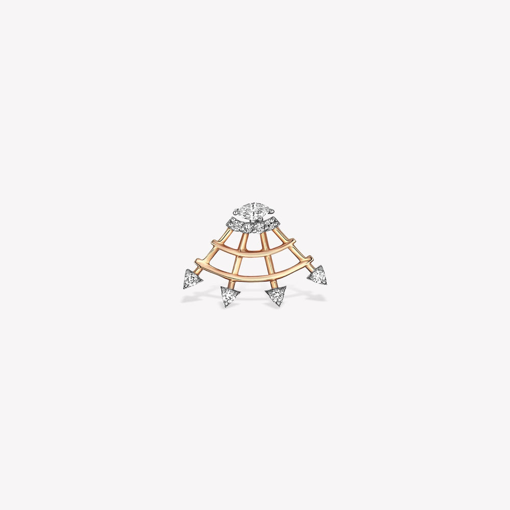 Diamond Rail Stud Earring