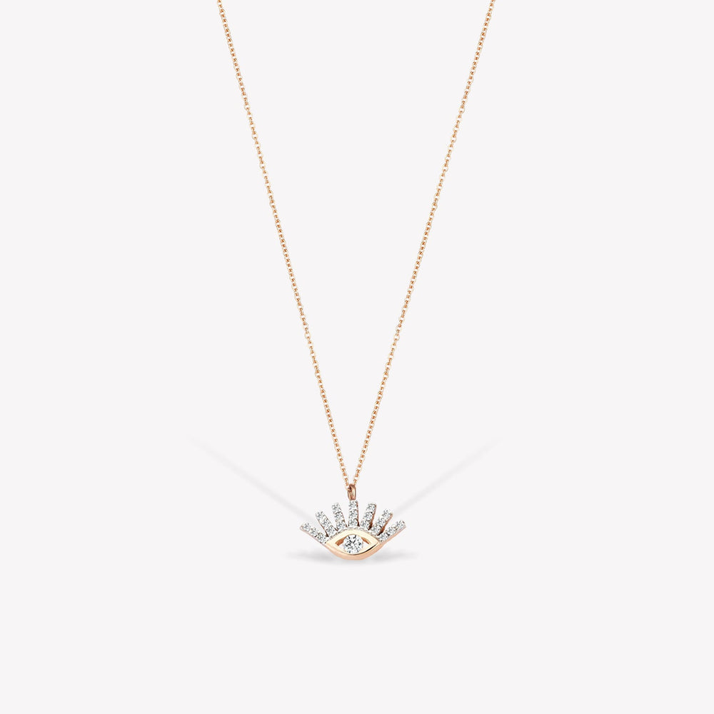 Shimmery Evil Eye Mini Chain Necklace
