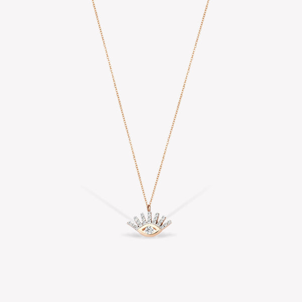 Shimmery Evil Eye Mini Chain Necklace