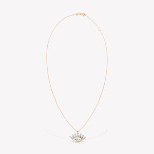 Shimmery Evil Eye Mini Chain Necklace