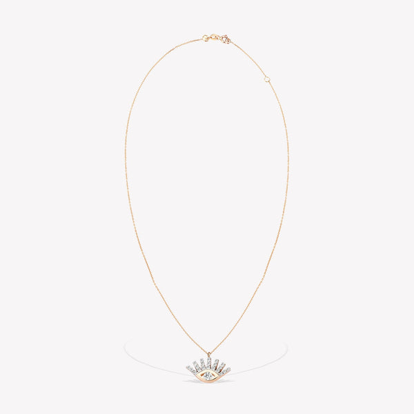 Shimmery Evil Eye Mini Chain Necklace