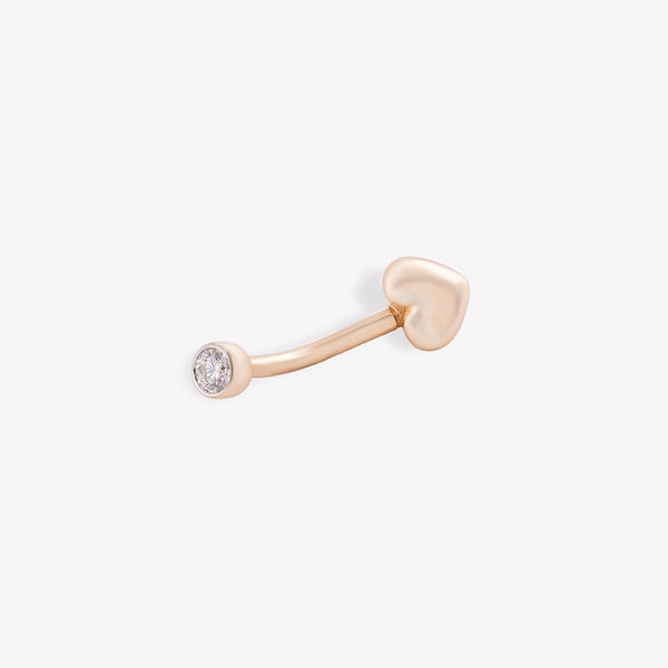 Shimmery Heart Navel Piercing