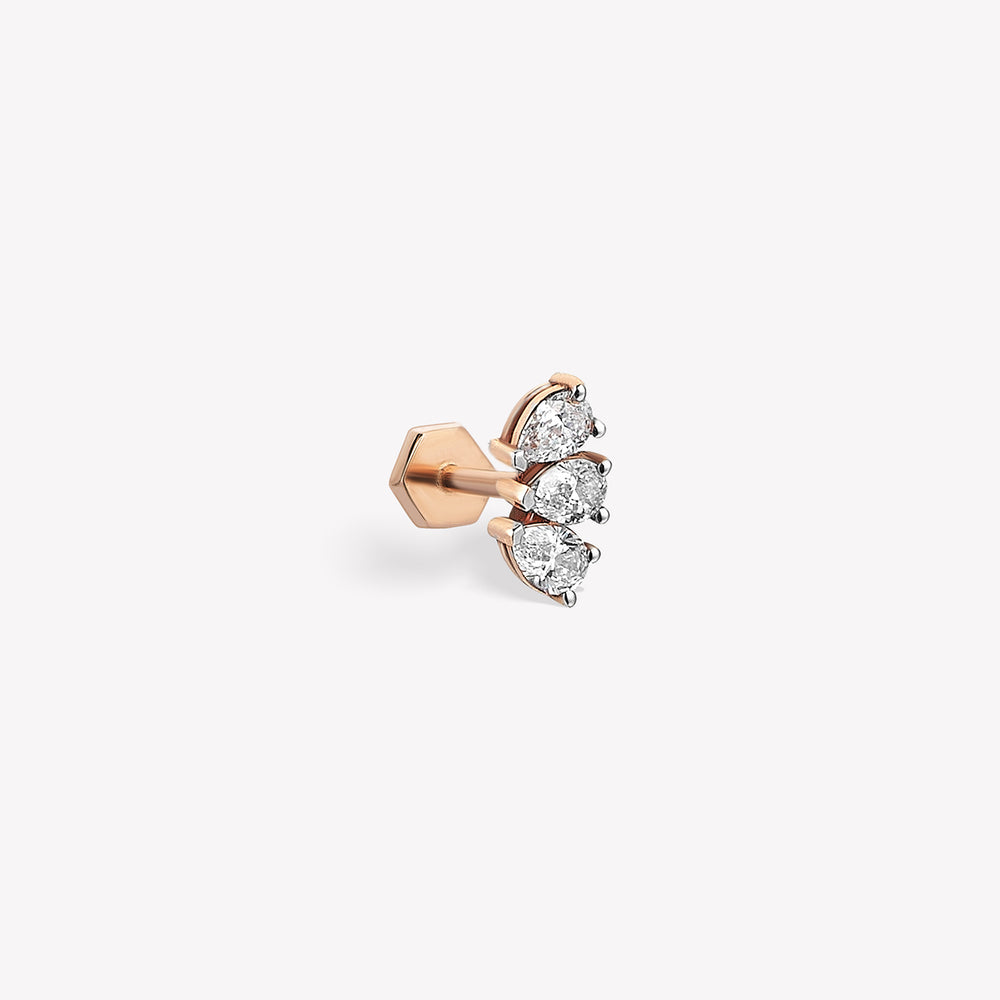 Trio Teardrop Mini Stud Piercing