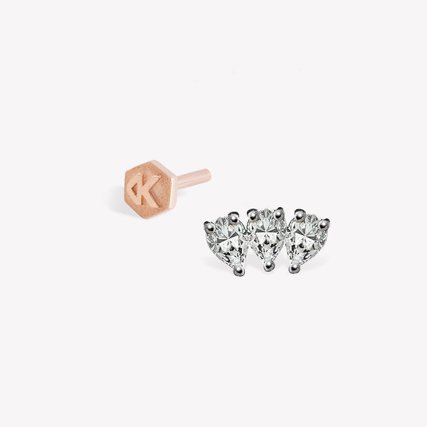Trio Teardrop Mini Stud Piercing