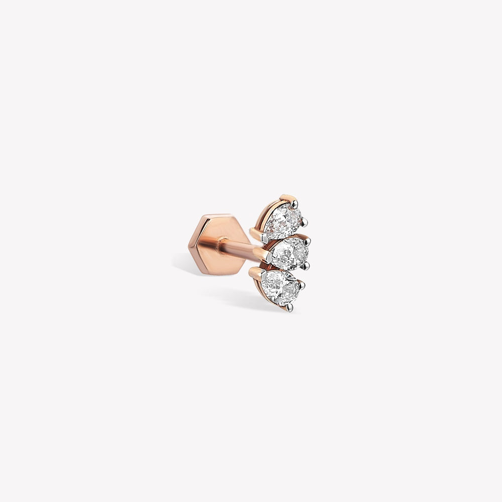 Trio Teardrop Mini Stud Piercing