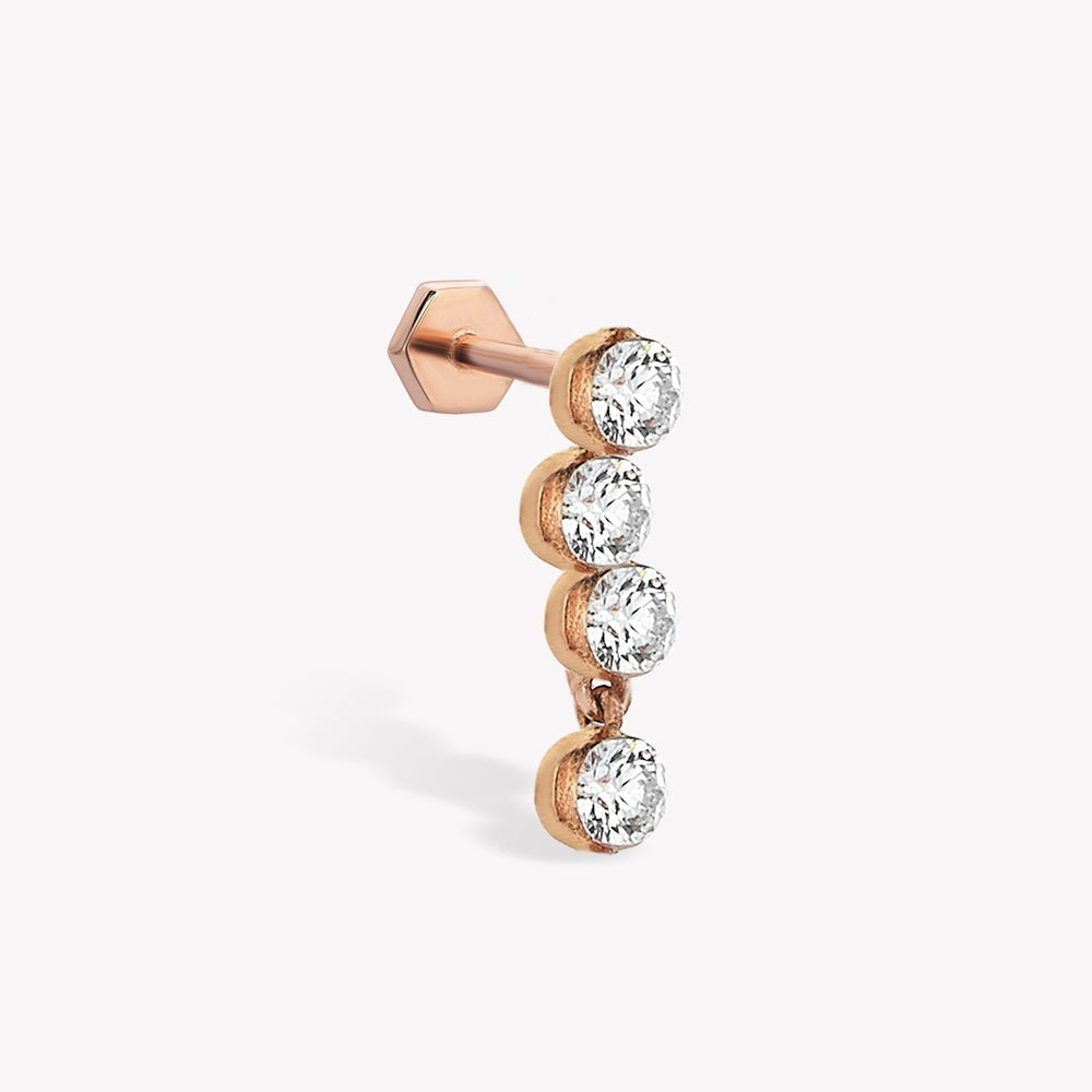 Quartet Invisible Dangling Piercing