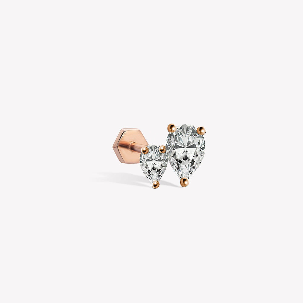 Twin Pear Stud Piercing