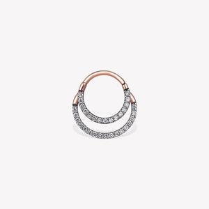Double Diamond Hoop Piercing