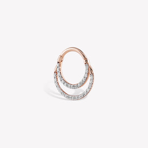 Double Diamond Hoop Piercing