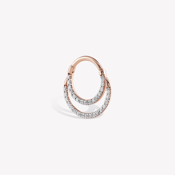 Double Diamond Hoop Piercing