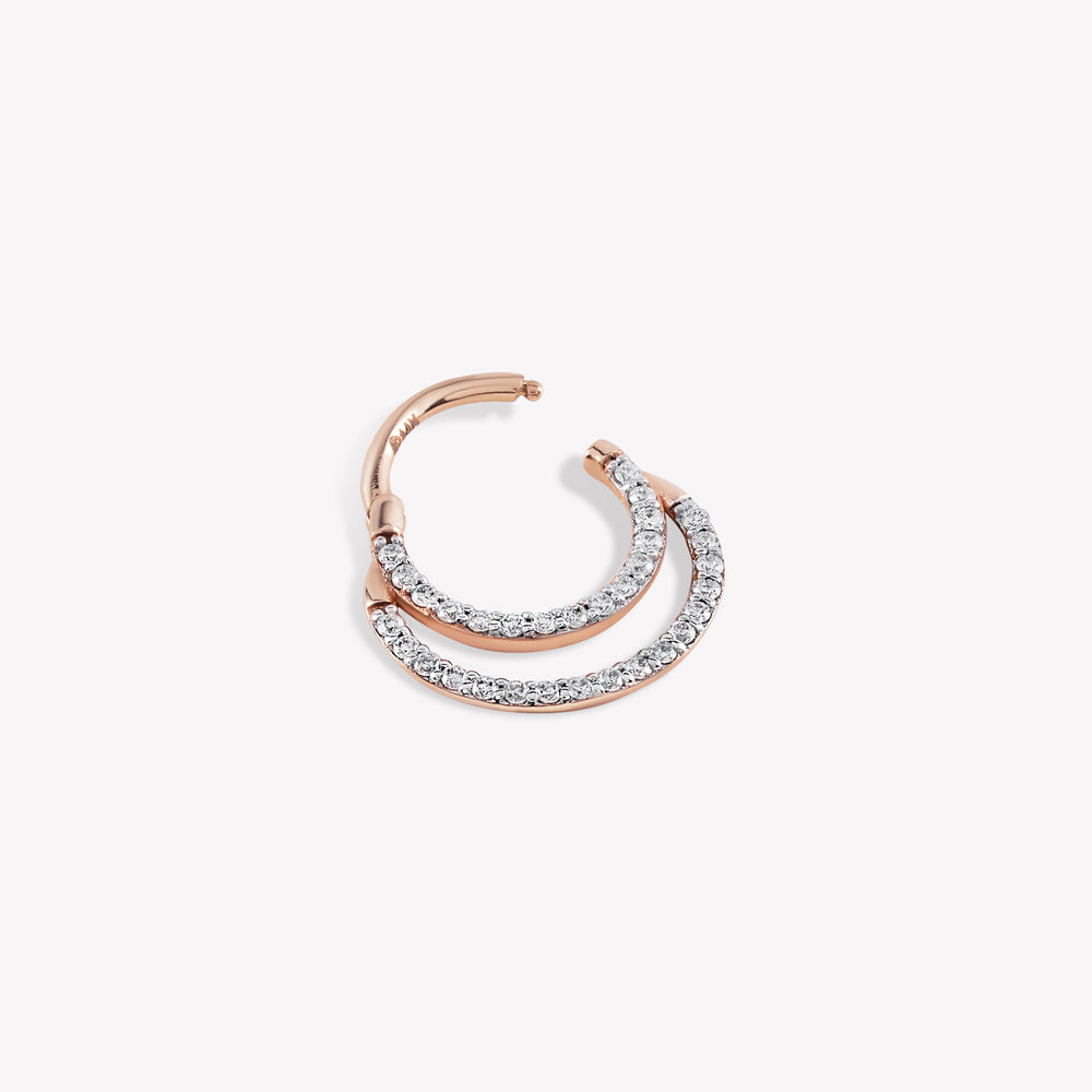 Double Diamond Hoop Piercing