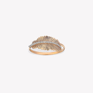 Diamond Thick Feather Ring